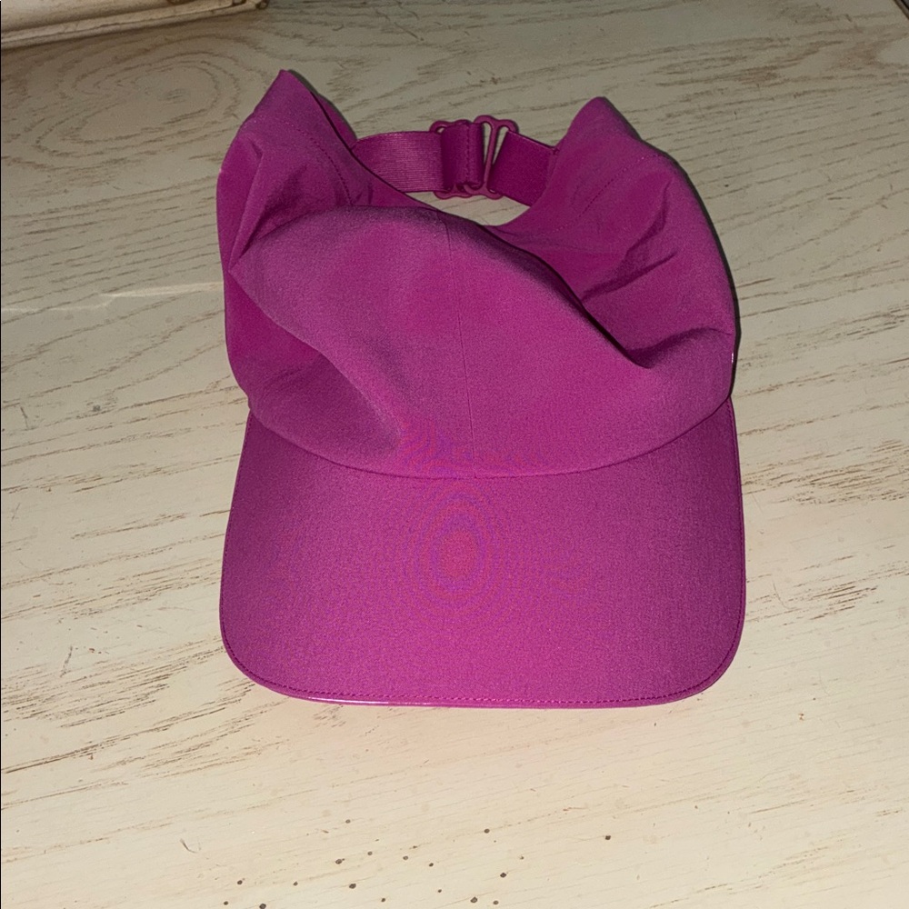 Lululemon Athletica Fast and Free Ponytail Running Baseball Cap Hat Pink Magenta - Picture 4 of 8
